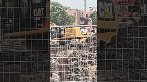 Massive construction trucks Upcoming condos #viralvideo #montreal #traintravel #travel