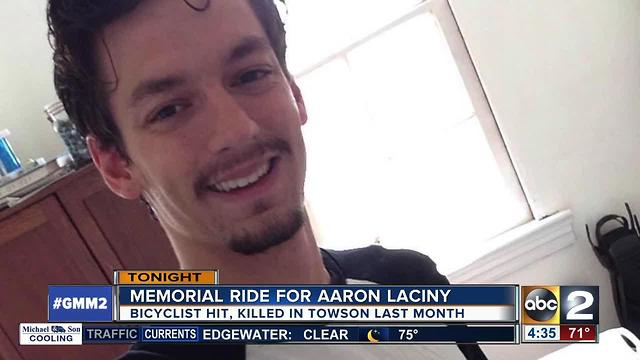 Memorial ride for Aaron Laciny in Towson