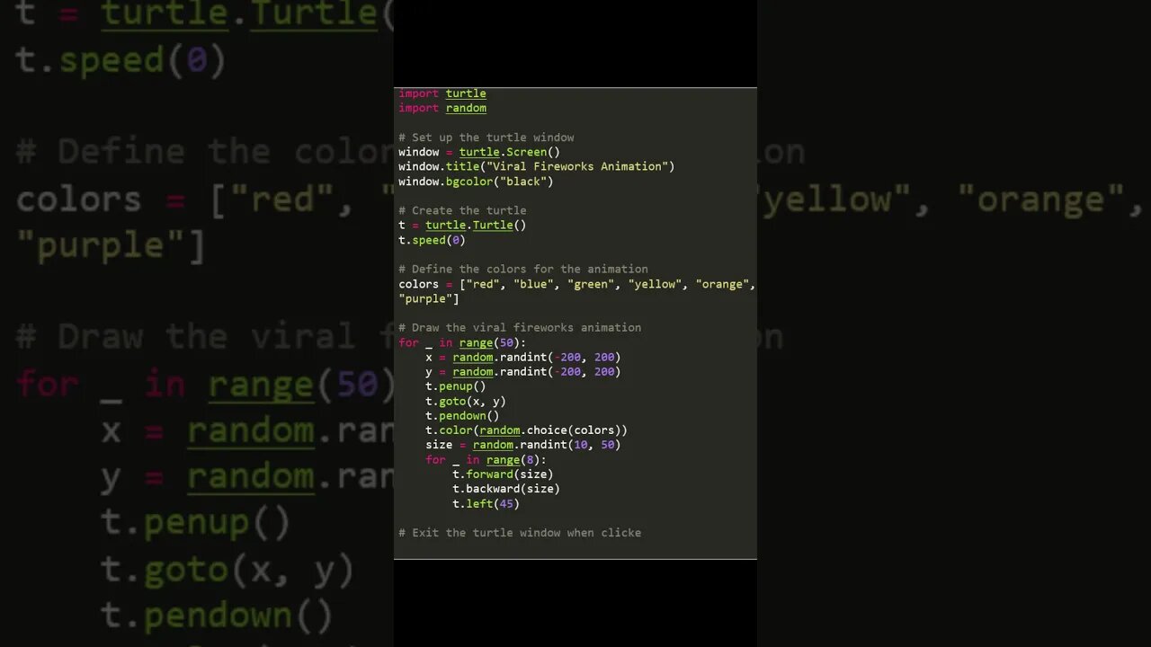 Explosive Python Fireworks Animation: Step-by-Step Tutorial for Beginners.