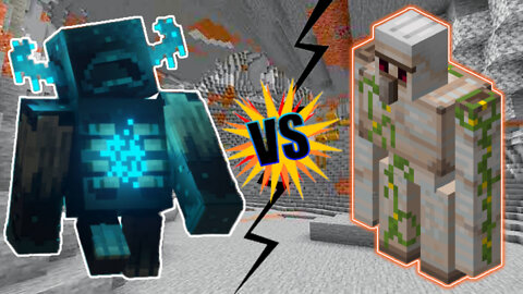 Minecraft warden vs golem fight