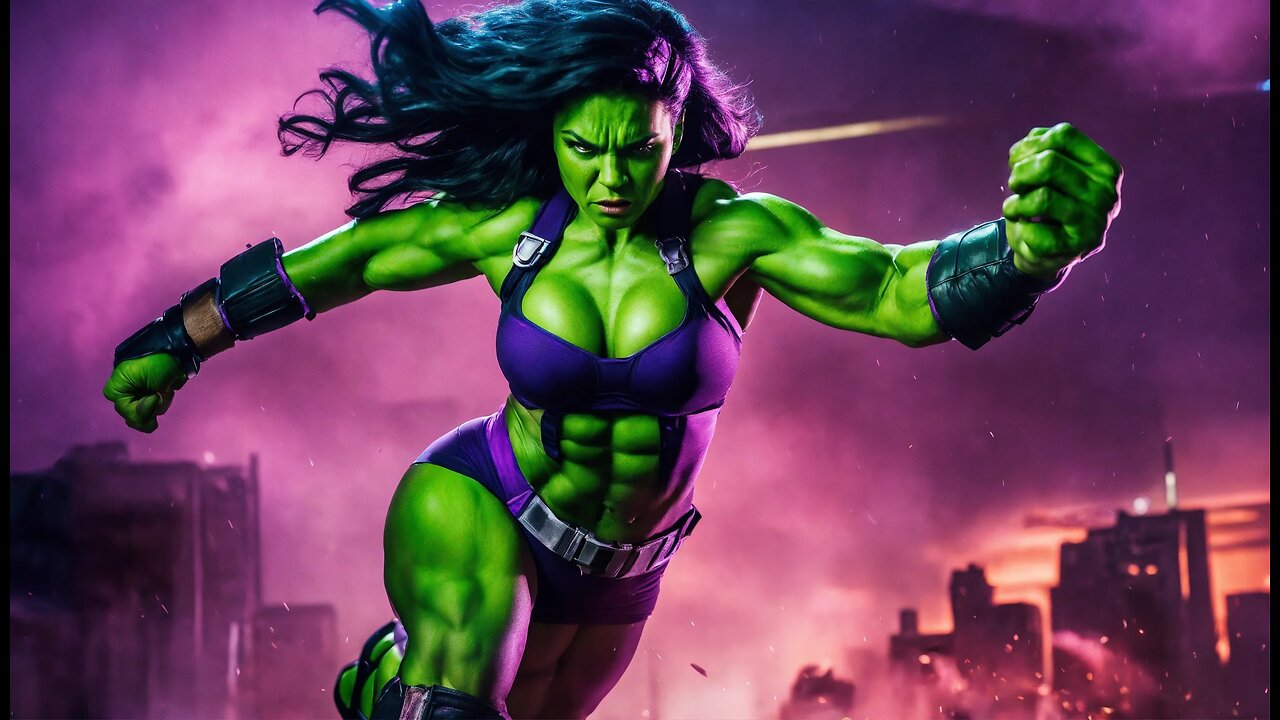 The Unleashed Girlfriend - She-Hulk in action (AI lookbook)