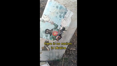 Russian soldiers find a destroyed AZOV drone launch car with an Jewish-Zelensky-Head cartoon