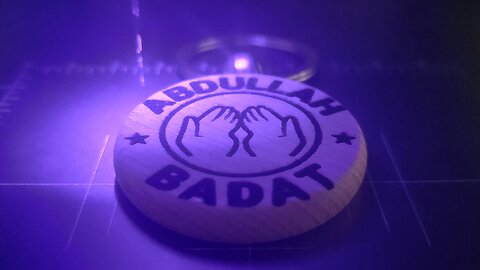 Laser Engraving the name Abdullah Badat in English