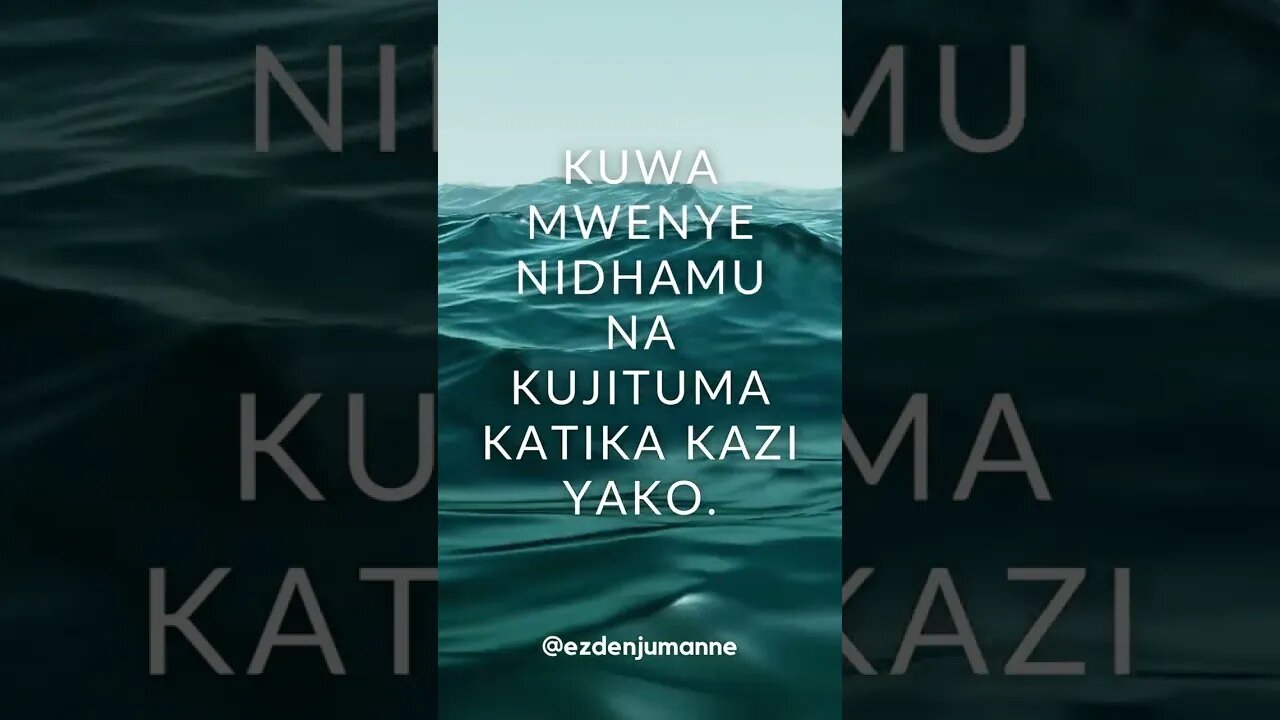 NIDHAMU NA KUJITUMA KATIKA KAZI #Shorts