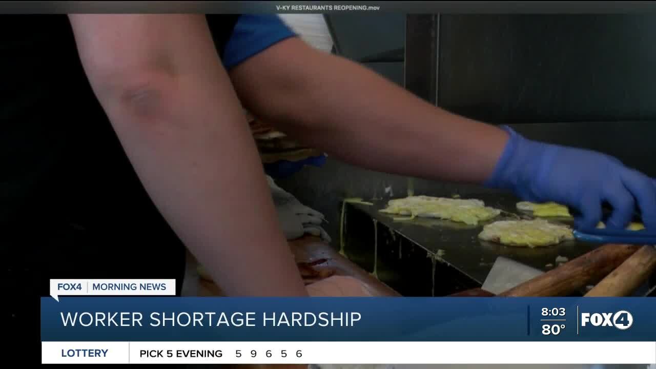 Restaurants experience worker shortages