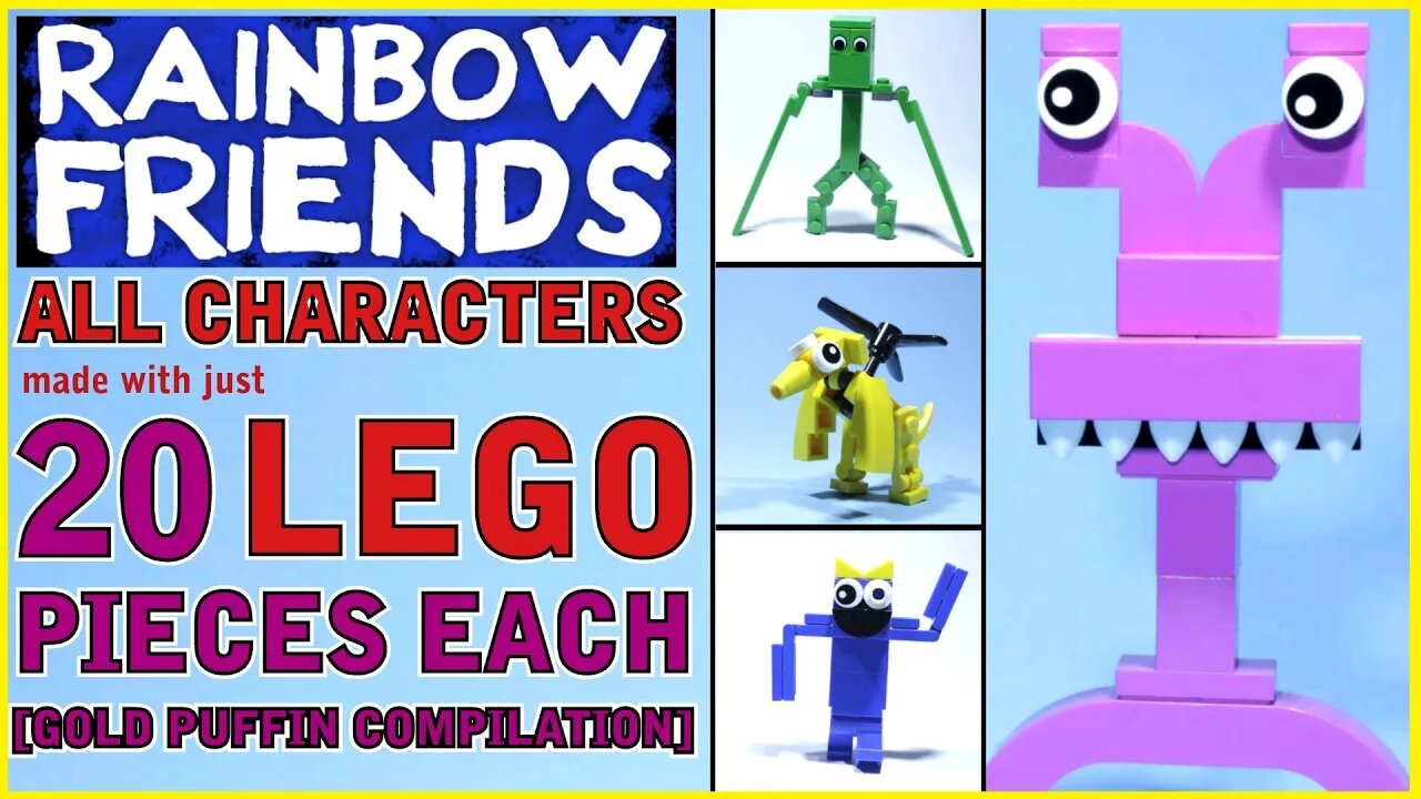 LEGO Rainbow Friends - ALL CHARACTERS with just 20 Lego pieces each [compilation]