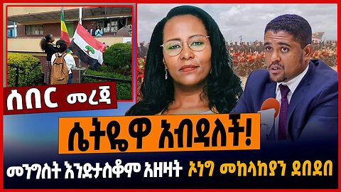 ሴትዬዋ አብዳለች❗️መንግስት እንድታስቆም አዘዛት❗️ኦነግ መከላከያን ደበደበ ❗️