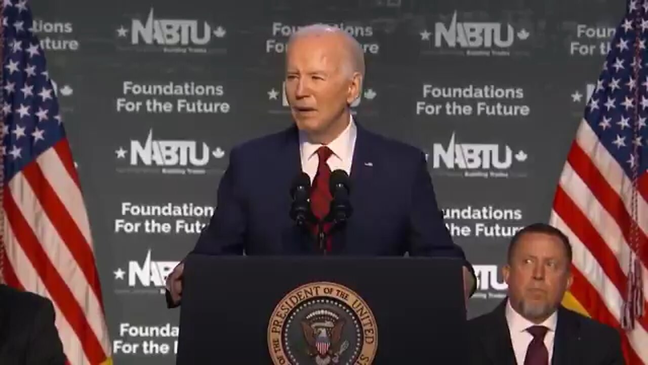 Joe Biden accidentally continues reading from the teleprompter, stating "Four more years. Pause."