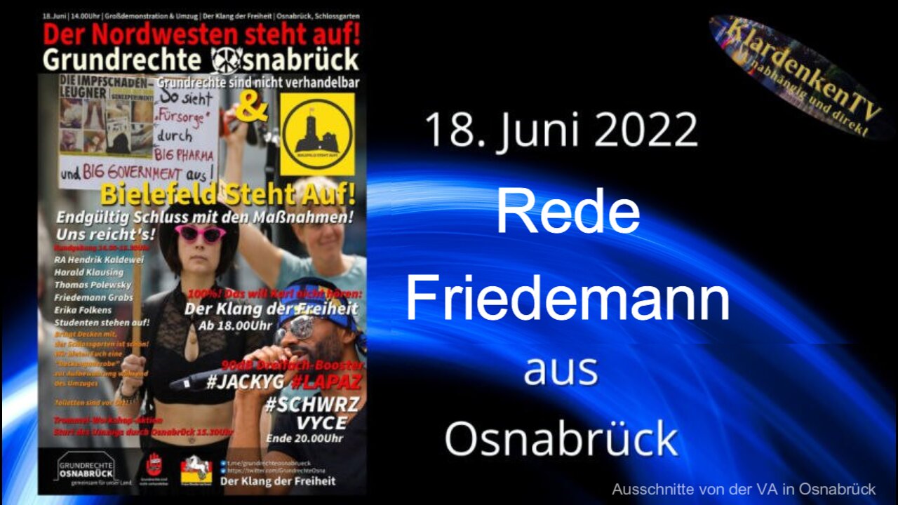 ➡️ Rede von Friedemann 💥 IMPRESSIONEN von der Veranstaltung in Osnabrück am 18.06.2022