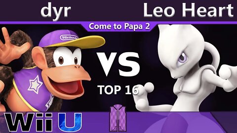 MVG|dyr (Diddy Kong) vs. FBC|Leo Heart (Mewtwo) - Wii U Top 16 - CTP2