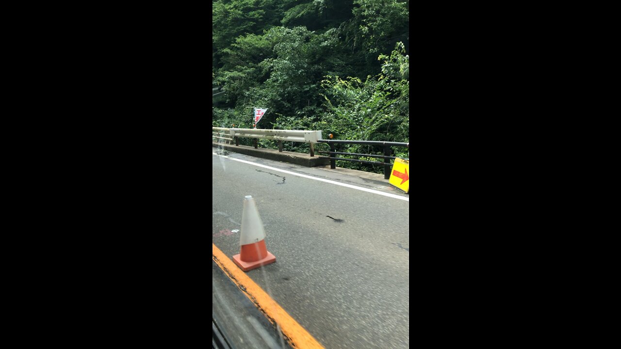 Driving through mountains in Japan