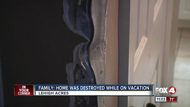 Lehigh Acres family's home destroyed, robbed