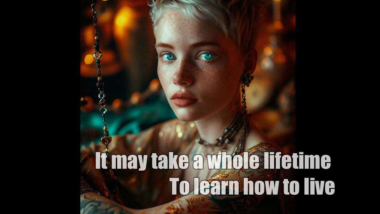 It may take an entire lifetime to learn how to live.