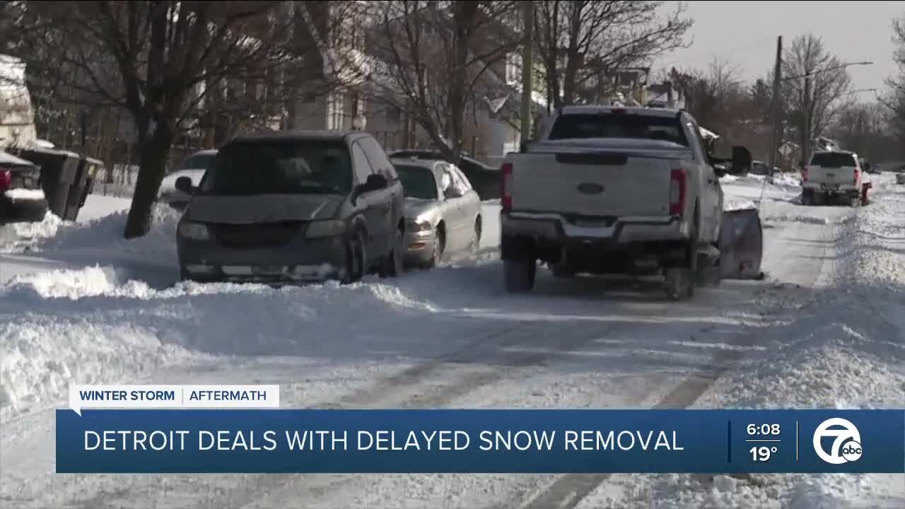 Snow removal in Detroit 85% complete as of mid-afternoon, contractor penalties coming