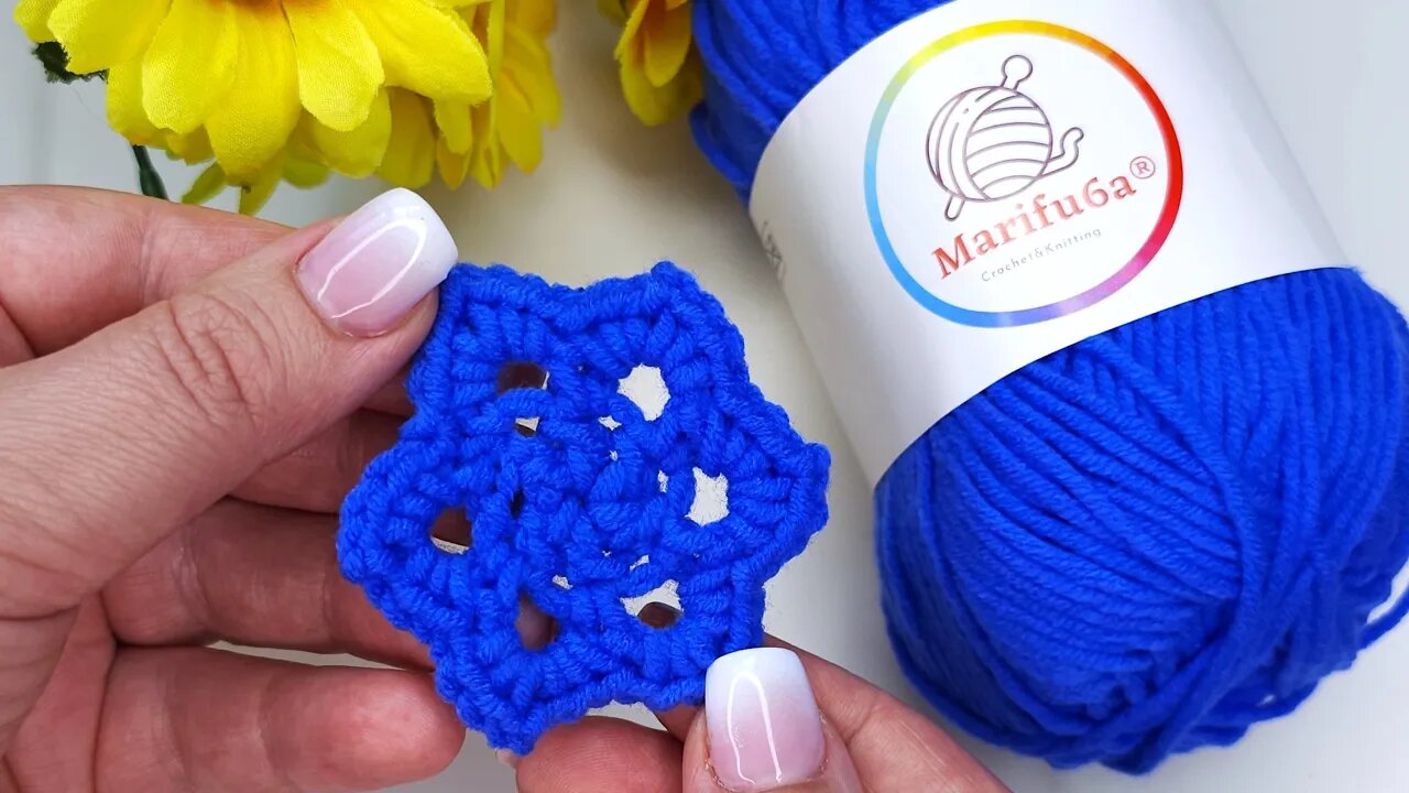 How to crochet star small motif for beginners