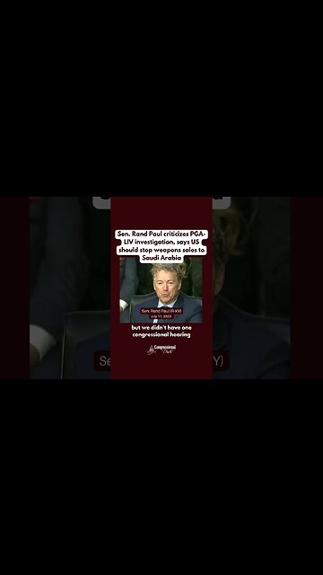 Sen. Rand Paul criticizes PGA-LIV investigation, says US should stop weapons sales to Saudi Arabia