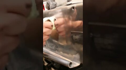 Polishing dirty aluminum.
