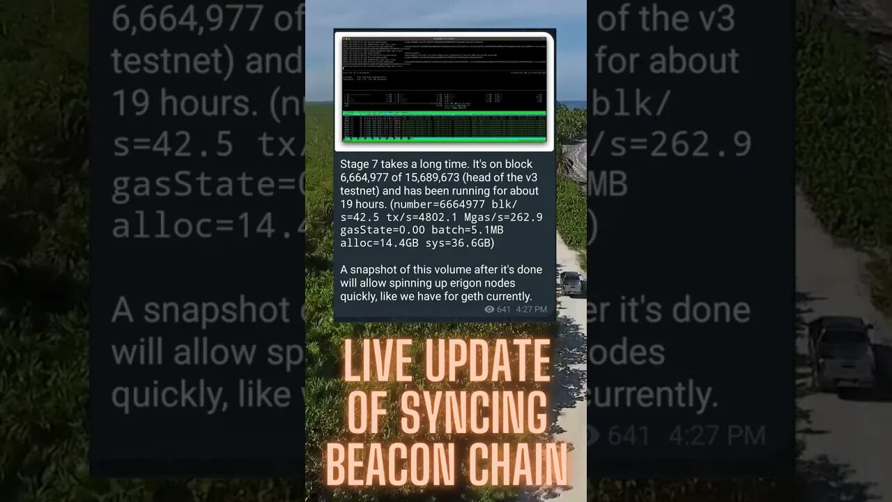 Live Update Of Syncing Beacon Chain From Richard Heart!