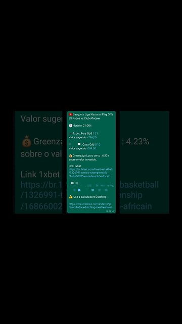 SUREBETS Lucro Certo Greenzaço Basquete 26.04.2023