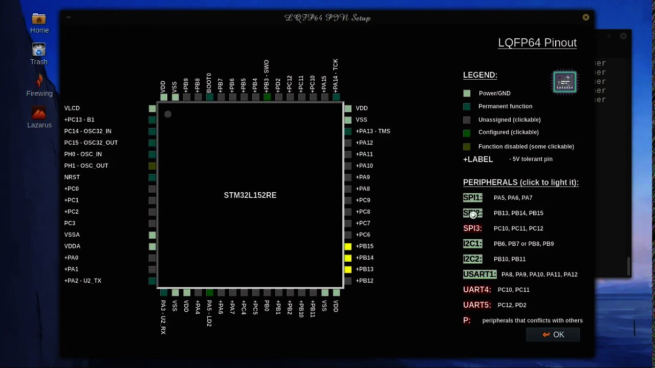 Highlighting pins that belong to certain peripherals