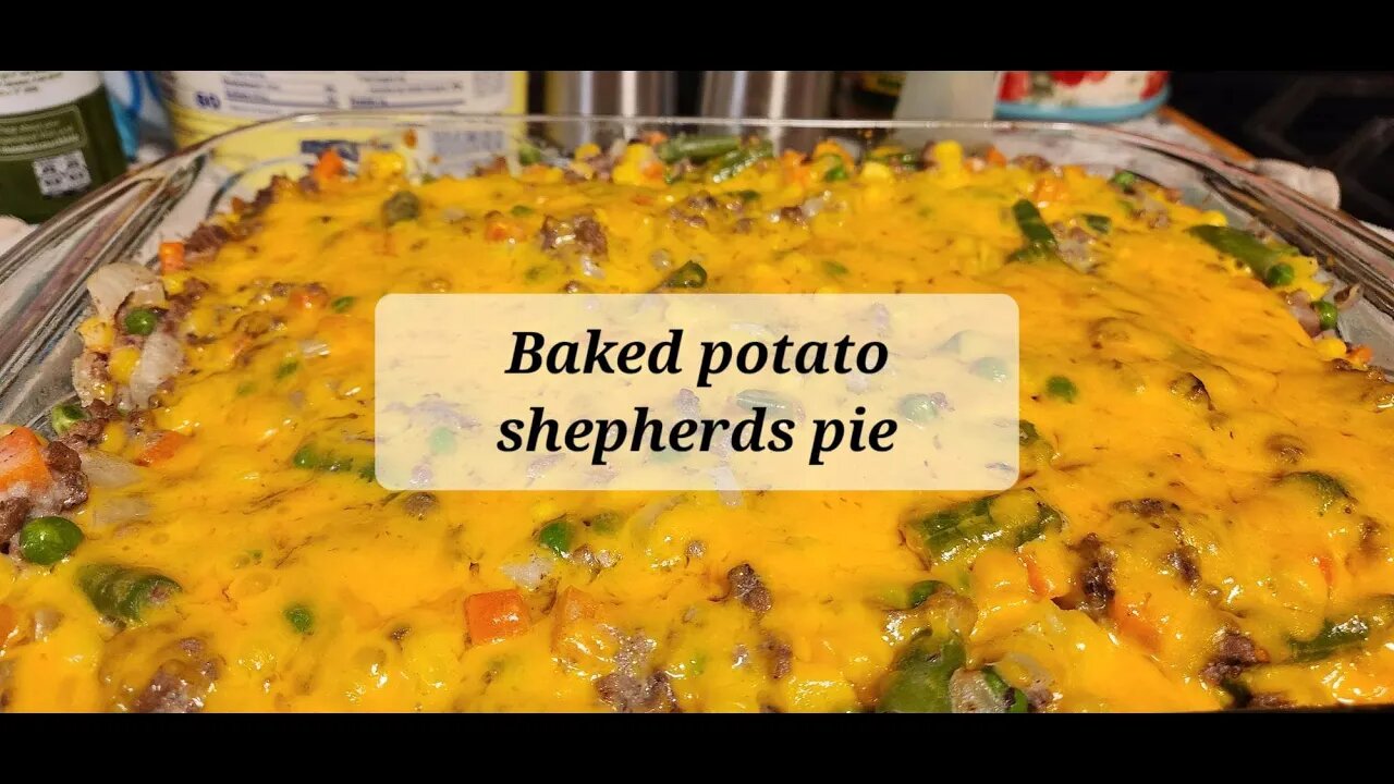 Baked potato shepherds pie #shepherdspie #hamburger #bakedpotatoes