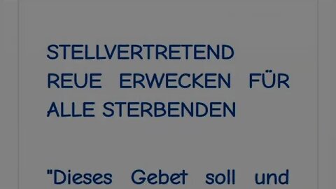 STELLVERTRETEND REUE ERWECKEN FÜR ALLE STERBENDEN