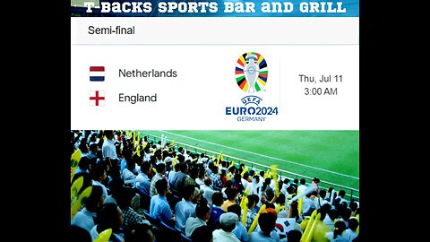 T-Backs Sports Bar and Grill Sports Schedule and Sliders special for Thursday July 11, 2024