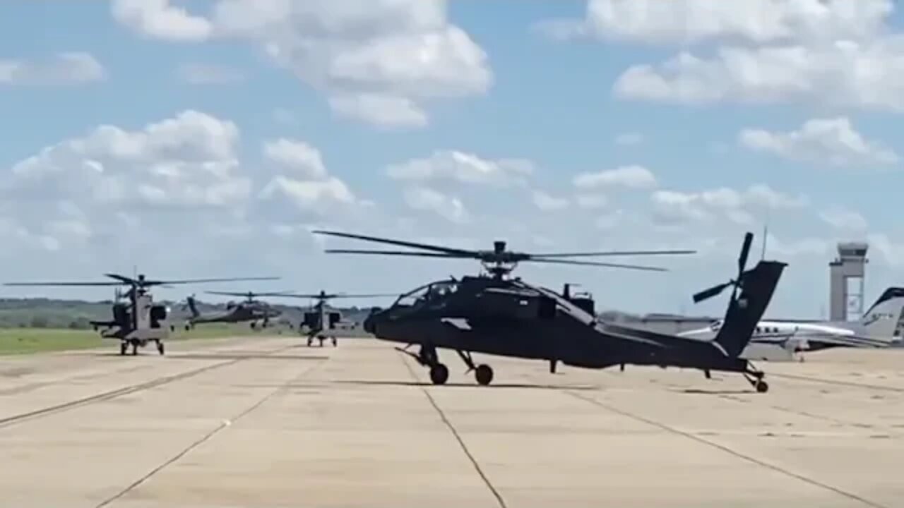 AH-64 ● Apache Helicopter Ferry Flight of Four ● Refuel San Marcos, Texas 23 SEP 2022