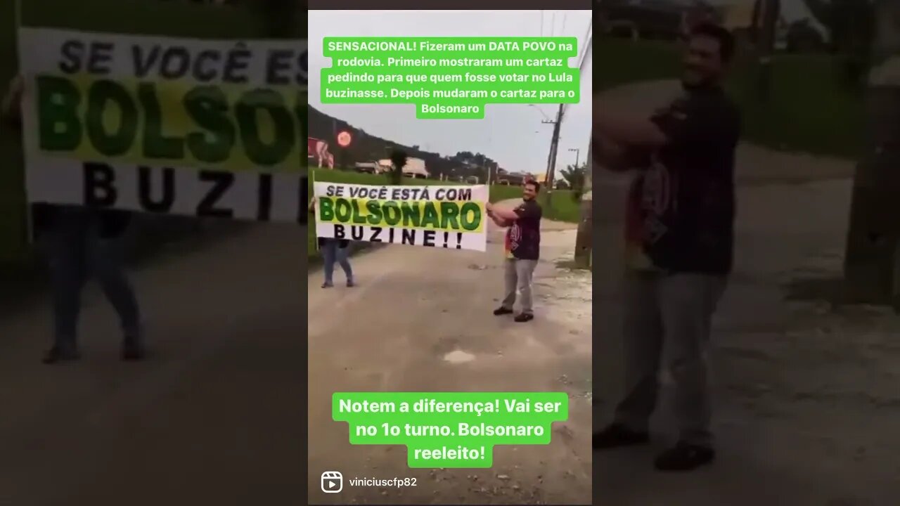 Fizeram um DATA POVO na rodovia. Deu Bolsonaro!