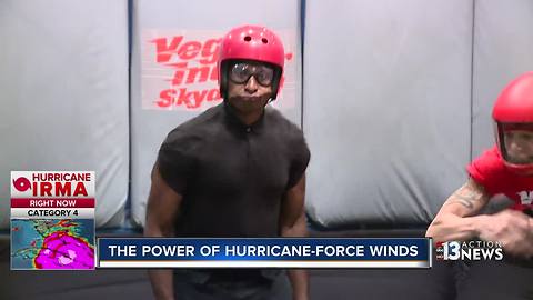 Vegas Indoor Skydiving gives glimpse of hurricane-force winds