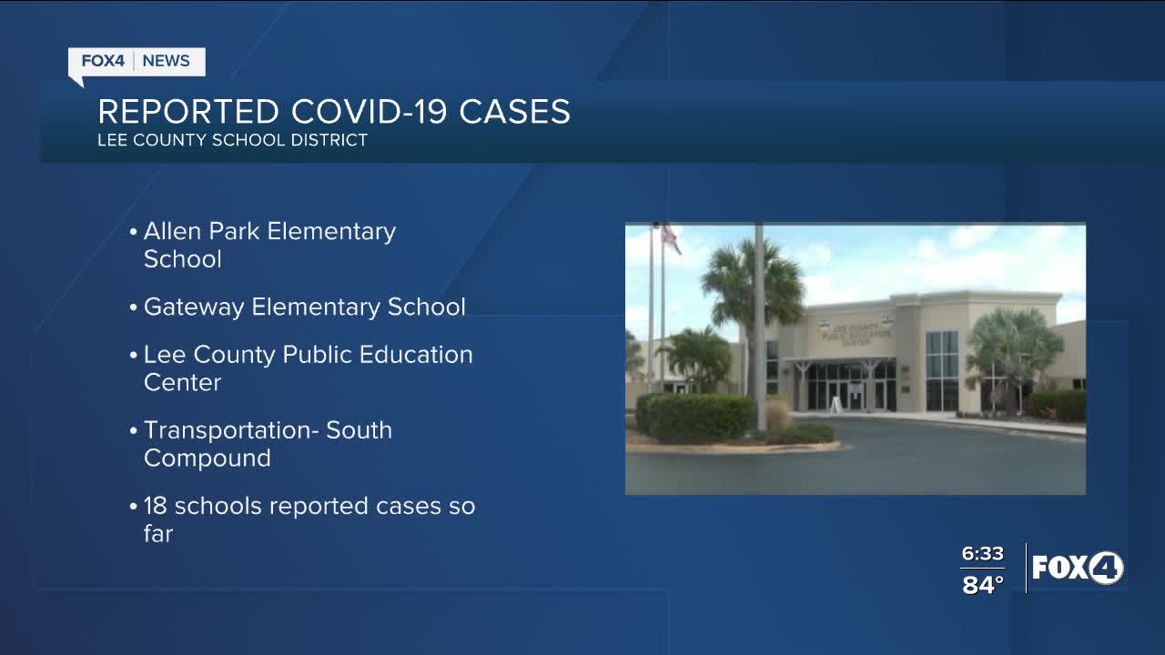 Reported COVID-19 cases in Lee County Schools