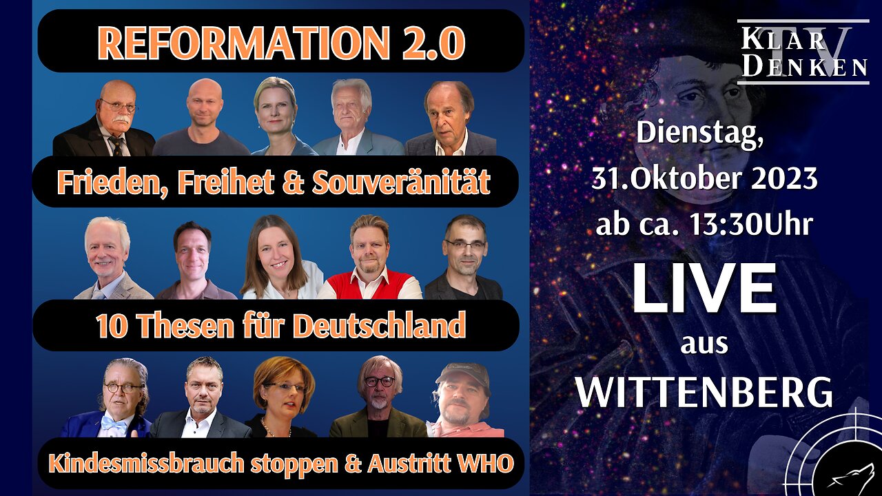 🔴💥LIVE aus Wittenberg - REFORMATION 2.0 - WHO, Kindesmissbrauch, 10 Thesen💥