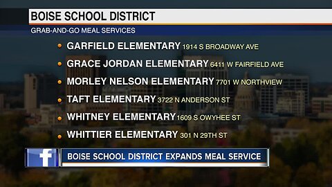 Boise School District expanding sack meals starting March 30