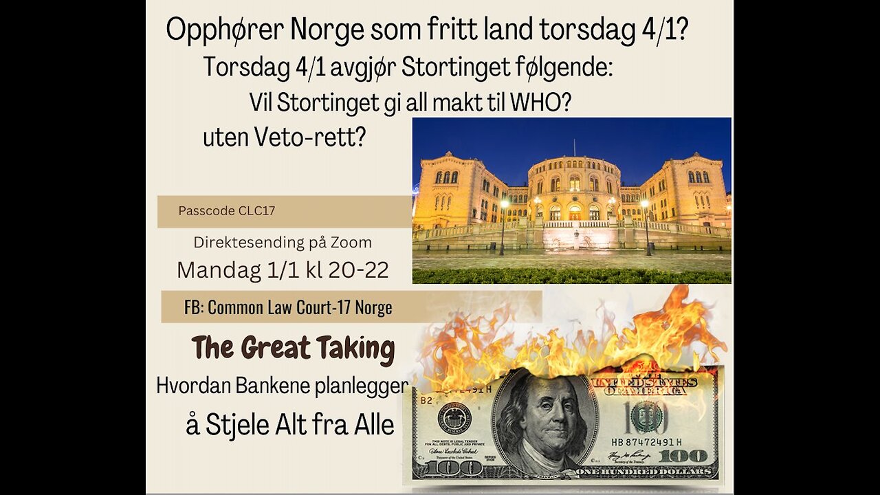 1.1.2024 Opphører Norge som fritt land 4.1.24?