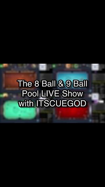 The 8 Ball & 9 Ball Pool LIVE Show with ITSCUEGOD