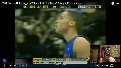 2004 pistons hold nuggets to 0 field goals in 5 min pt.1 !!!