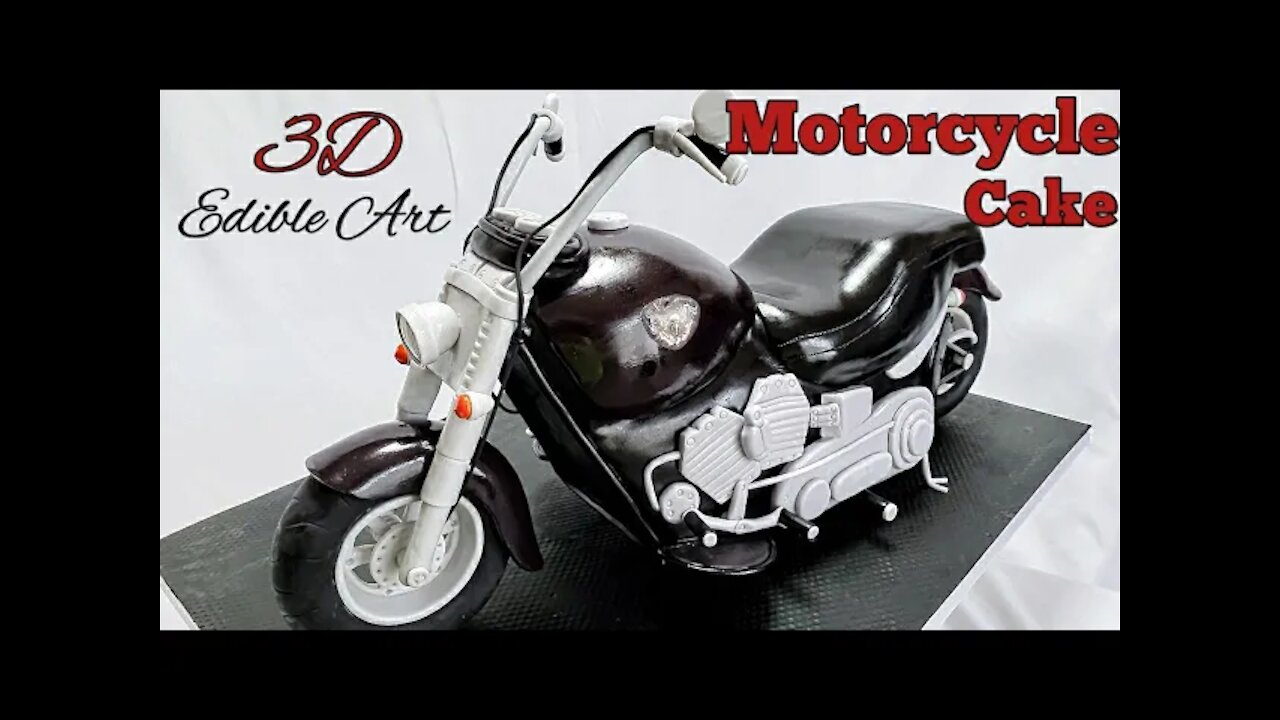 3D Motorcycle Cake | Cake Decorating Tutorials | Bakeherway #3DMotorcycle #cake #fondant #edible