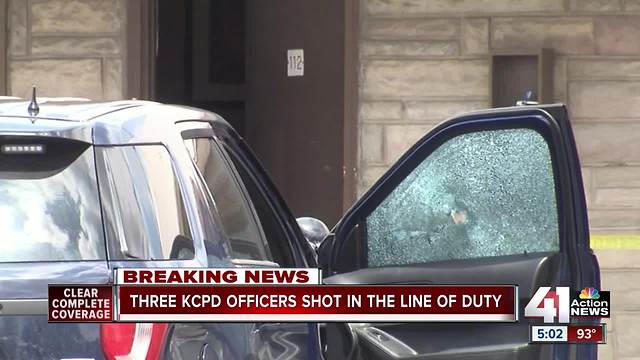 Three KCPD shot, suspect killed in gunfire exchange