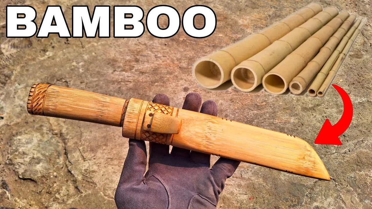 Craft idea❗Making knife handles and sheaths from bamboo @PSN experiments