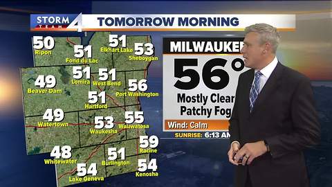 Crisp morning with lows in the 50s Thursday