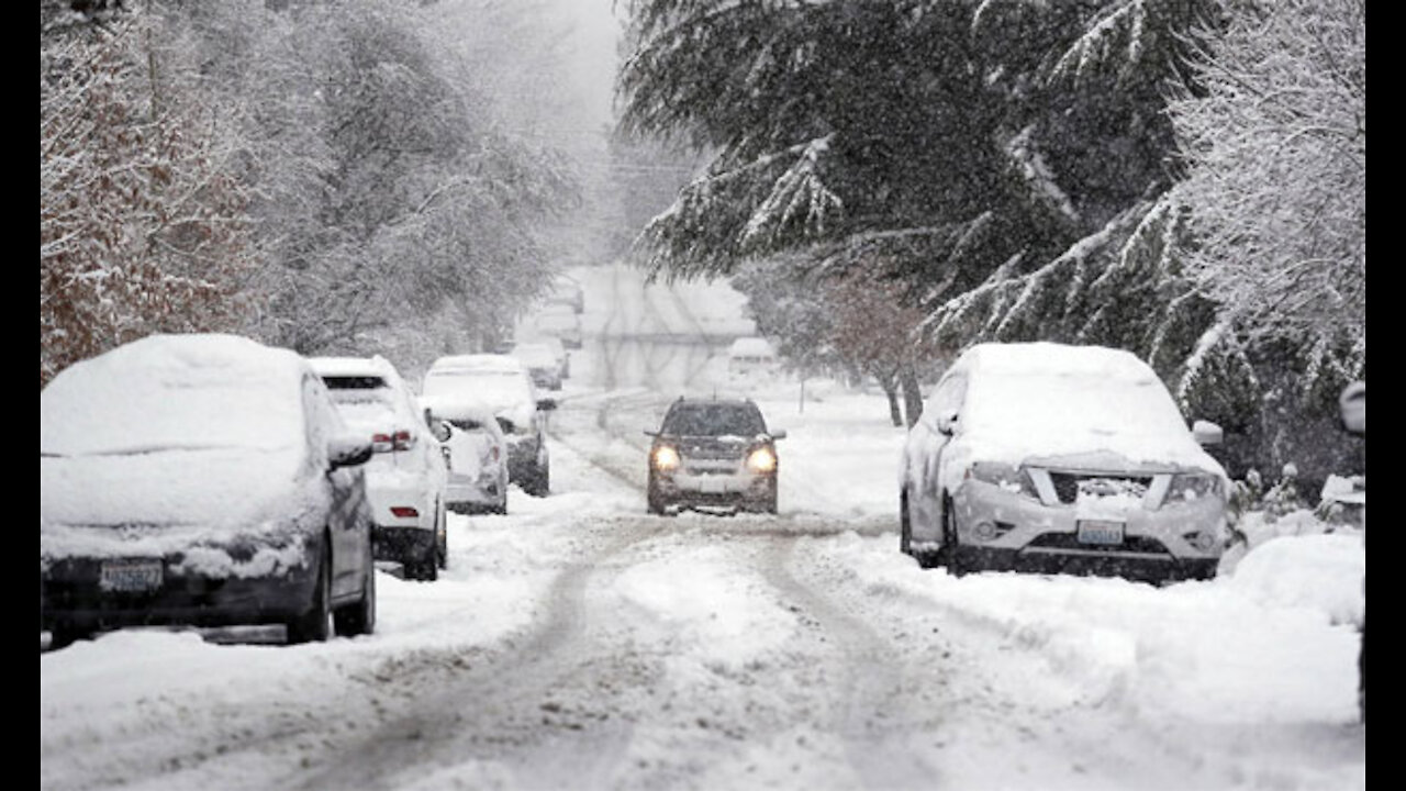 The beginning of the snow in the USA