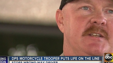 DPS trooper makes heroic move, stops wrong-way driver