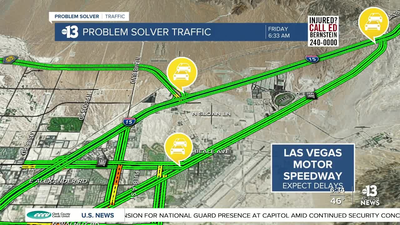 Heavy traffic near LVMS this weekend