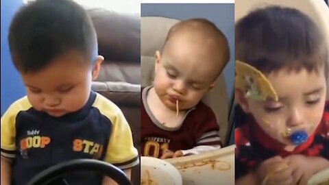 Little baby falling asleep moment video || cutest baby funny video