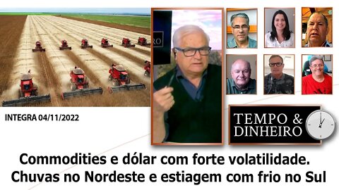 Commodities e dólar com forte volatilidade. Chuvas no Nordeste e estiagem com frio no Sul