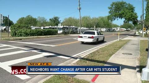 11-year-old elementary school student hit by car on road neighbors say is dangerous