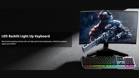 AULA Keyboard, T102 104 Keys Gaming Keyboard and Mouse Combo