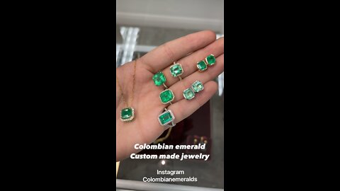 Custom made beautiful emerald and diamond design and fine jewelry
