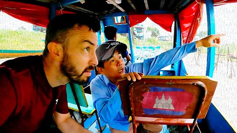 Cambodian guy takes me to floating village with pet crocodiles 🇰🇭