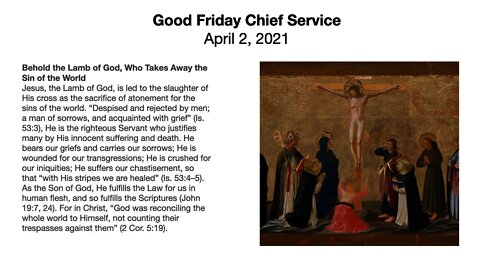 Good Friday Chief Service - April 2, 2021